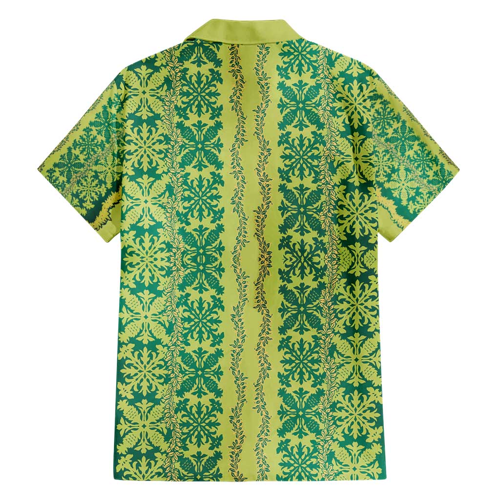 Hawaii Lei with Tribal Quilt Motif Hawaiian Shirt LT9 - Polynesian Pride