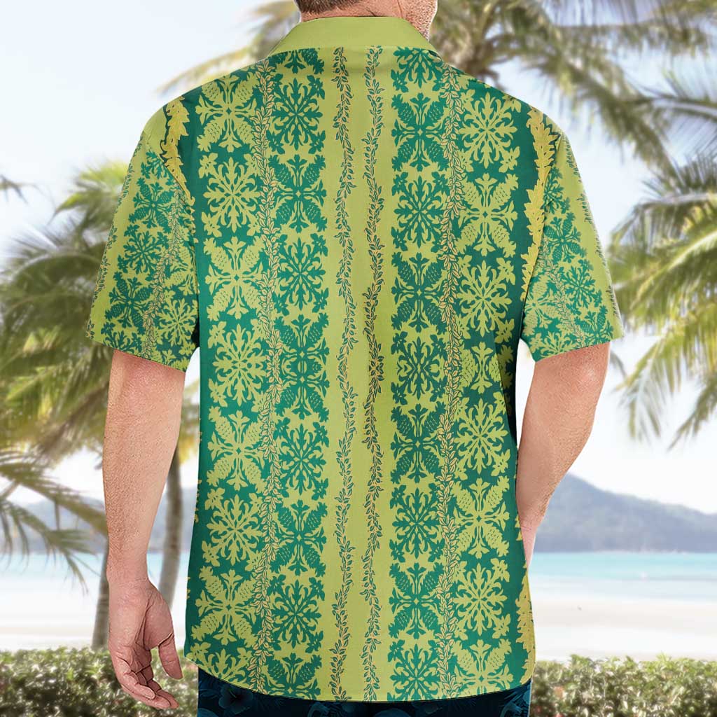 Hawaii Lei with Tribal Quilt Motif Hawaiian Shirt LT9 - Polynesian Pride
