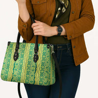 Hawaii Lei with Tribal Quilt Motif Leather Bag - Polynesian Pride
