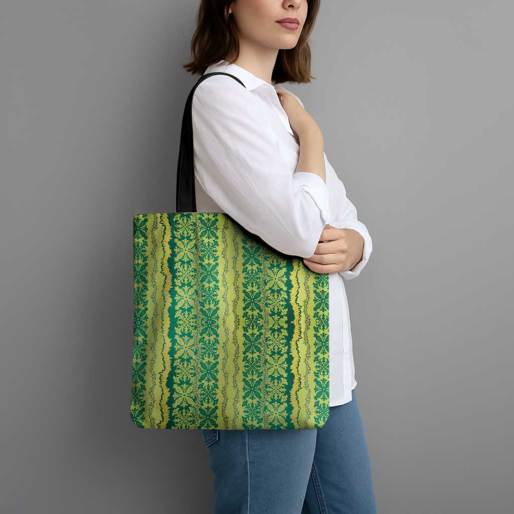 Hawaii Lei with Tribal Quilt Motif Tote Bag LT9 - Polynesian Pride