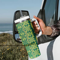 Hawaii Lei with Tribal Quilt Motif Tumbler With Handle