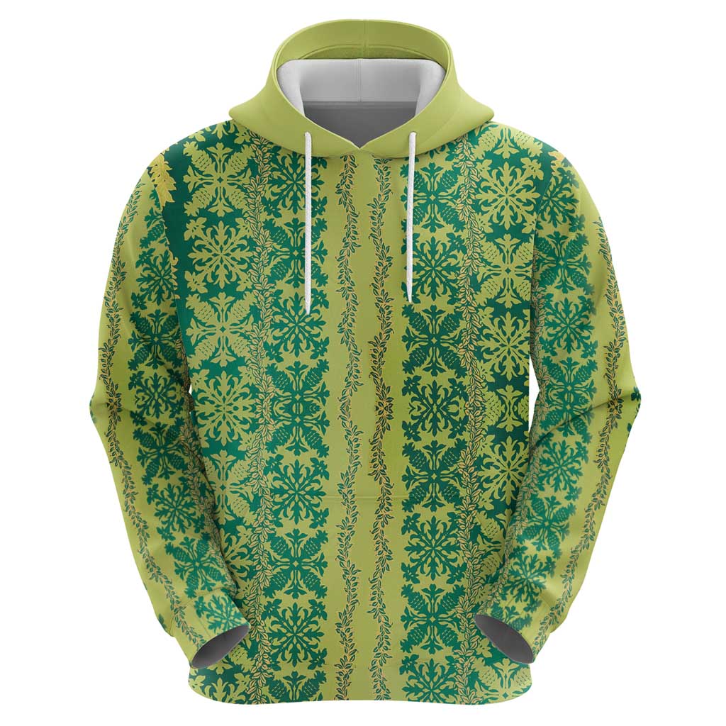 Hawaii Lei with Tribal Quilt Motif Zip Hoodie