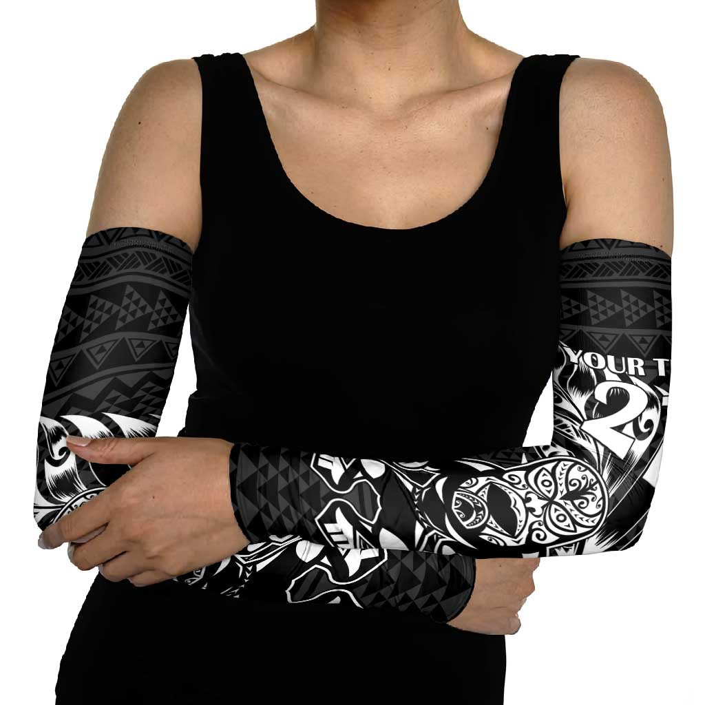 New Zealand Rugby Warrior Custom Arm Sleeves Black Fern Taniko Motif LT9 - Polynesian Pride
