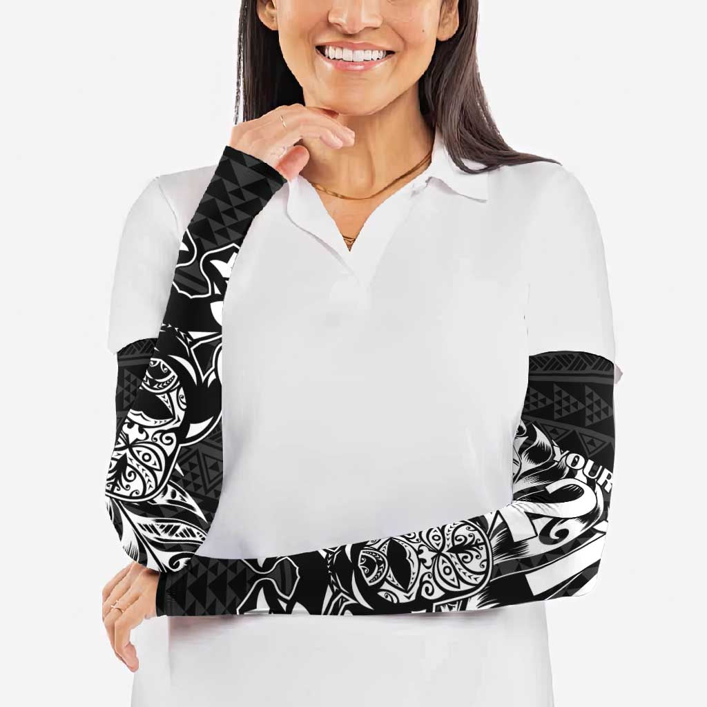 New Zealand Rugby Warrior Custom Arm Sleeves Black Fern Taniko Motif LT9 - Polynesian Pride