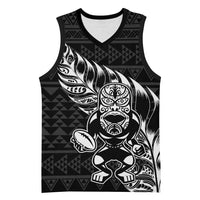 New Zealand Rugby Warrior Custom Basketball Jersey Black Fern Taniko Motif LT9 Unisex Black - Polynesian Pride