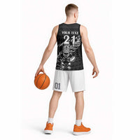 New Zealand Rugby Warrior Custom Basketball Jersey Black Fern Taniko Motif LT9 - Polynesian Pride