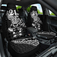 New Zealand Rugby Warrior Custom Car Seat Cover Black Fern Taniko Motif LT9 One Size Black - Polynesian Pride