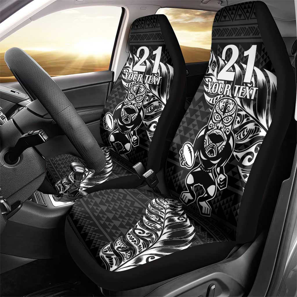 New Zealand Rugby Warrior Custom Car Seat Cover Black Fern Taniko Motif LT9 - Polynesian Pride