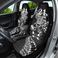 New Zealand Rugby Warrior Custom Car Seat Cover Black Fern Taniko Motif LT9 - Polynesian Pride