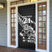 New Zealand Rugby Warrior Custom Door Cover Black Fern Taniko Motif LT9 - Polynesian Pride