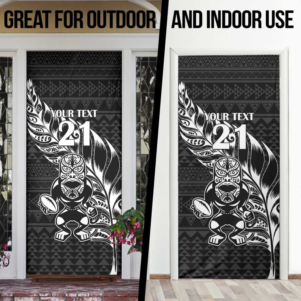 New Zealand Rugby Warrior Custom Door Cover Black Fern Taniko Motif LT9 - Polynesian Pride