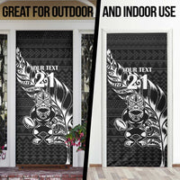 New Zealand Rugby Warrior Custom Door Cover Black Fern Taniko Motif LT9 - Polynesian Pride