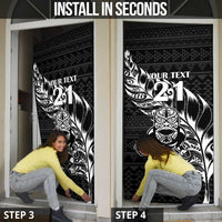 New Zealand Rugby Warrior Custom Door Cover Black Fern Taniko Motif LT9 - Polynesian Pride