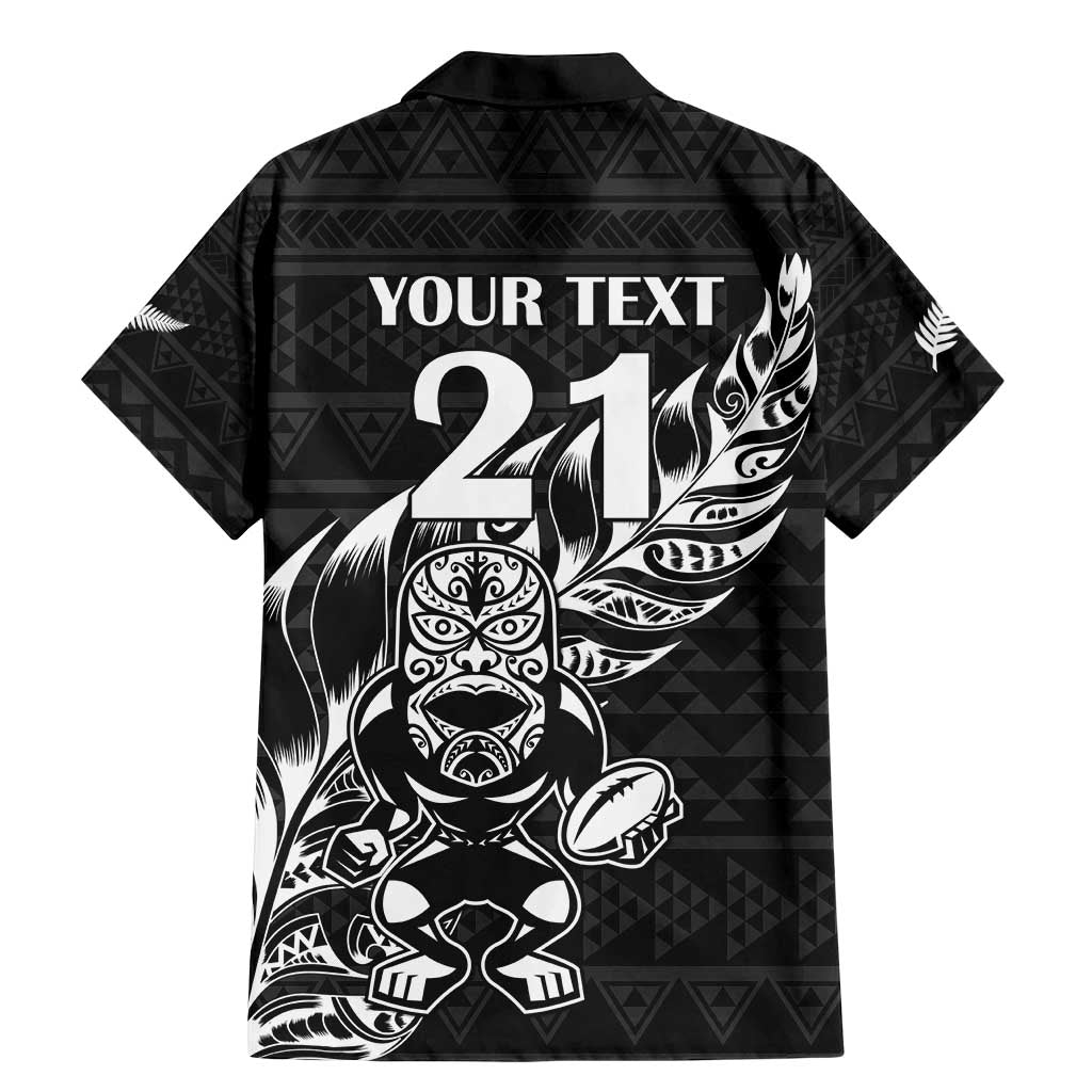 New Zealand Rugby Warrior Custom Family Matching Mermaid Dress and Hawaiian Shirt Black Fern Taniko Motif LT9 - Polynesian Pride