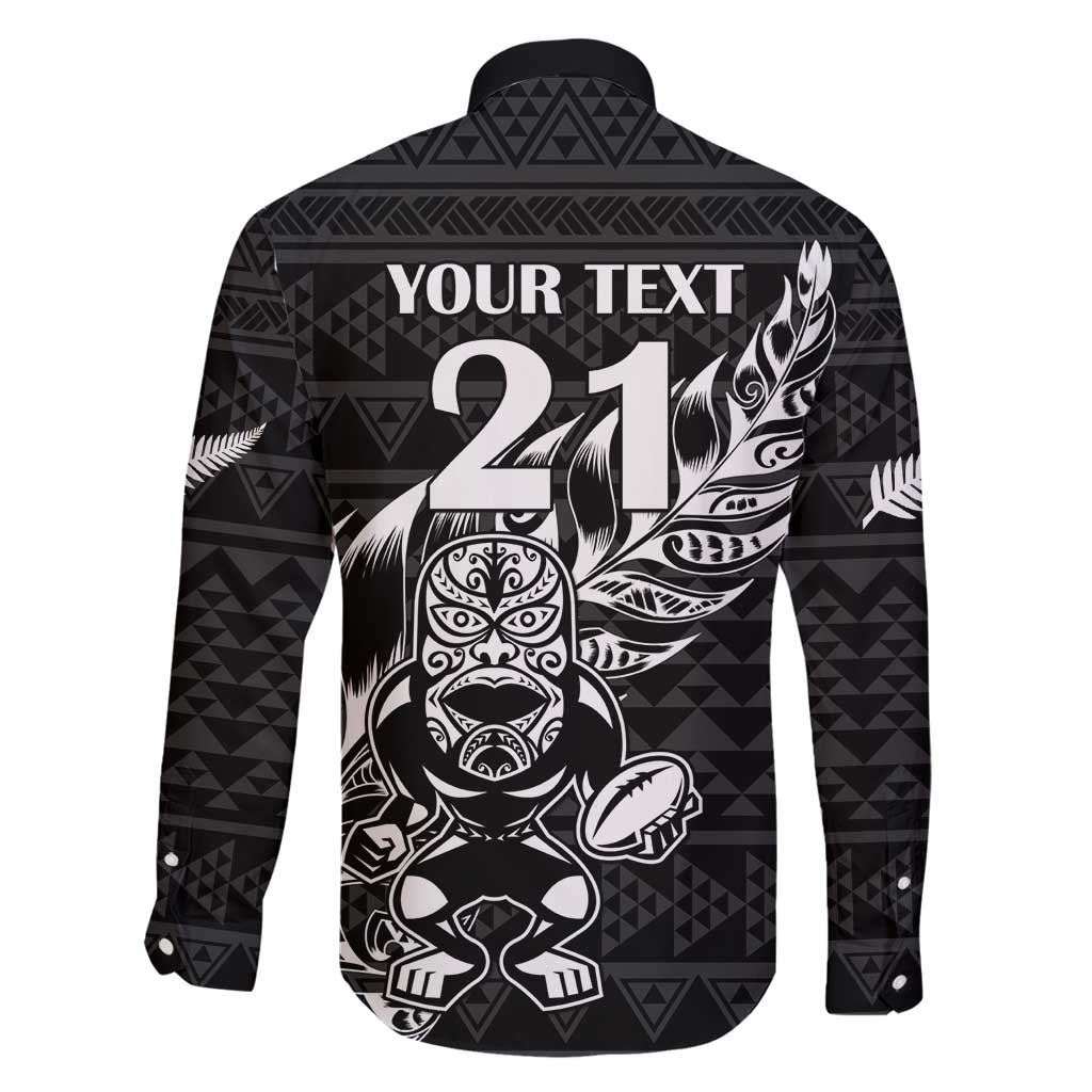 New Zealand Rugby Warrior Custom Family Matching Mermaid Dress and Hawaiian Shirt Black Fern Taniko Motif LT9 - Polynesian Pride