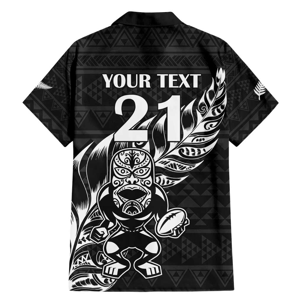 New Zealand Rugby Warrior Custom Family Matching Puletasi and Hawaiian Shirt Black Fern Taniko Motif LT9 - Polynesian Pride