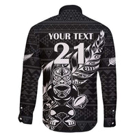 New Zealand Rugby Warrior Custom Family Matching Puletasi and Hawaiian Shirt Black Fern Taniko Motif LT9 - Polynesian Pride