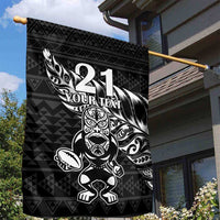 New Zealand Rugby Warrior Custom Garden Flag Black Fern Taniko Motif LT9 - Polynesian Pride