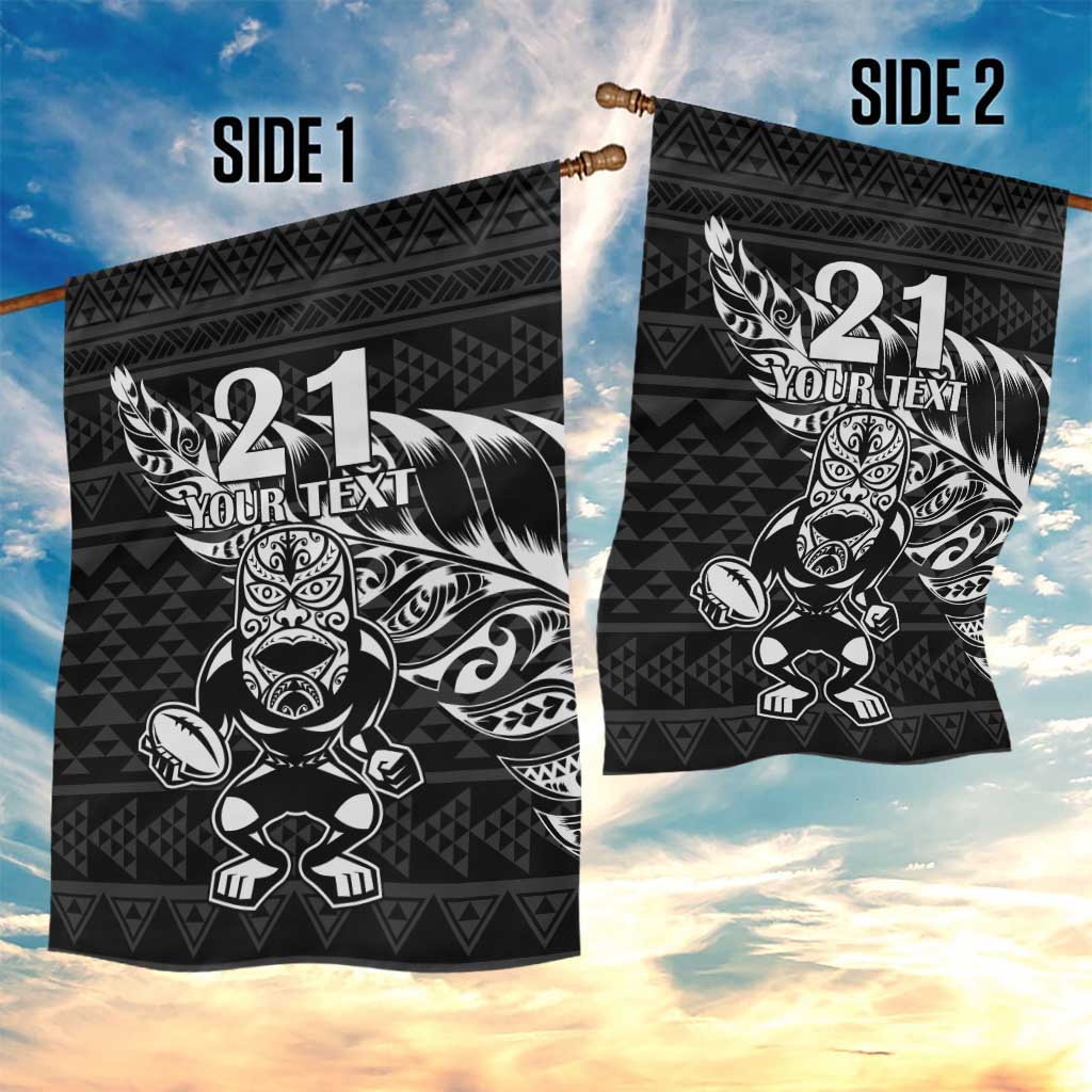 New Zealand Rugby Warrior Custom Garden Flag Black Fern Taniko Motif LT9 - Polynesian Pride