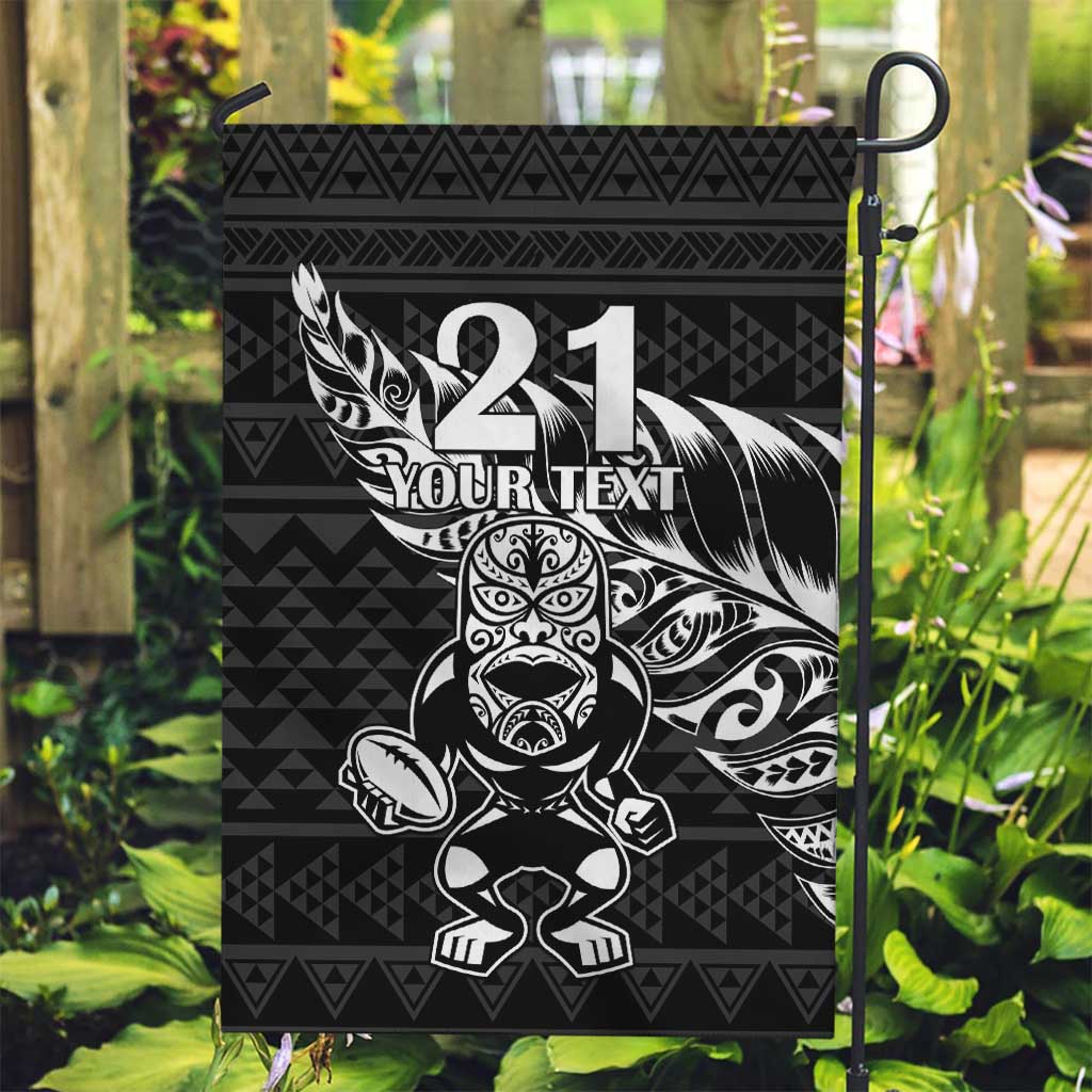 New Zealand Rugby Warrior Custom Garden Flag Black Fern Taniko Motif LT9 Garden Flag Black - Polynesian Pride