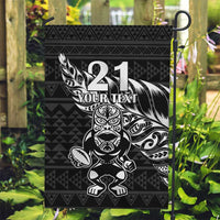 New Zealand Rugby Warrior Custom Garden Flag Black Fern Taniko Motif LT9 Garden Flag Black - Polynesian Pride