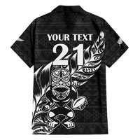 New Zealand Rugby Warrior Custom Hawaiian Shirt Black Fern Taniko Motif LT9 - Polynesian Pride