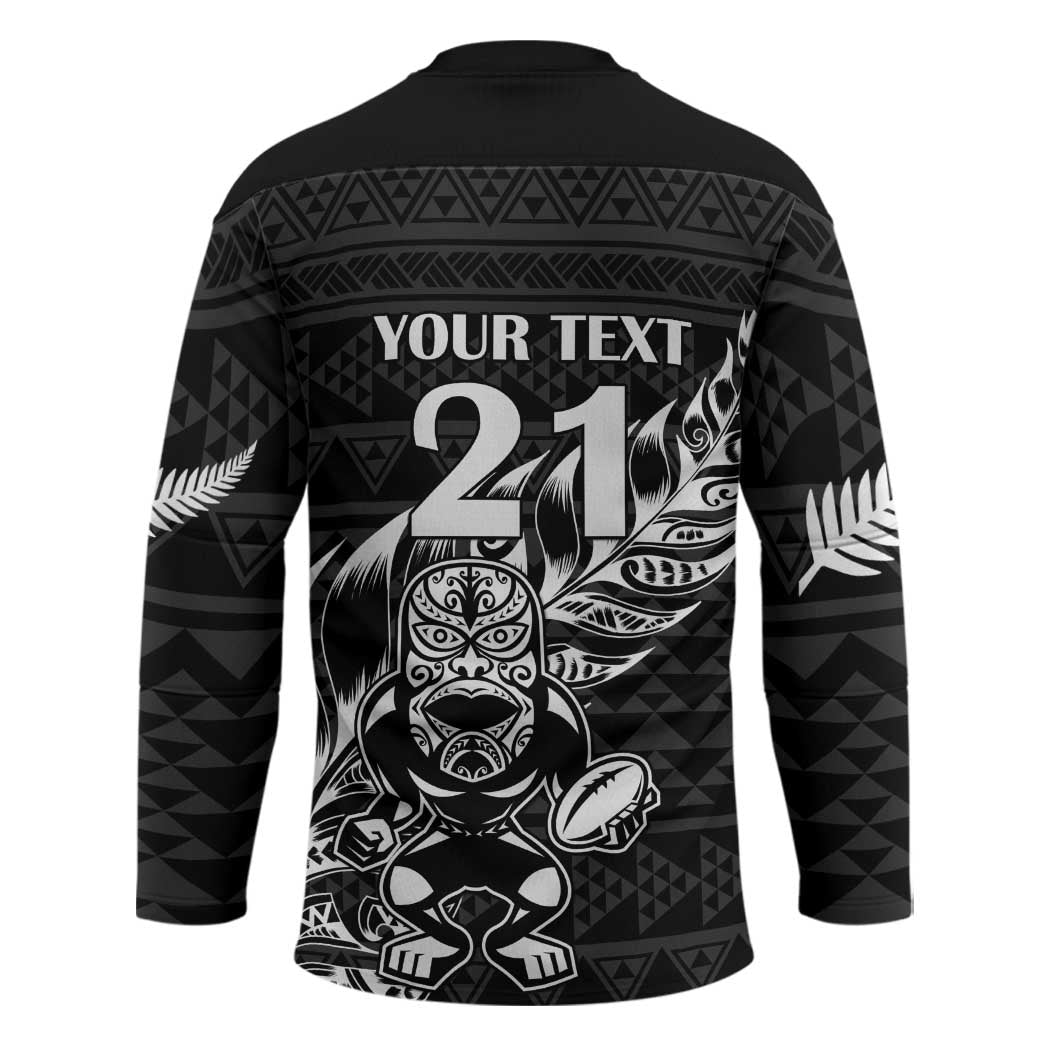 New Zealand Rugby Warrior Custom Hockey Jersey Black Fern Taniko Motif LT9 - Polynesian Pride