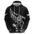 New Zealand Rugby Warrior Custom Hoodie Black Fern Taniko Motif