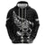 New Zealand Rugby Warrior Custom Hoodie Black Fern Taniko Motif