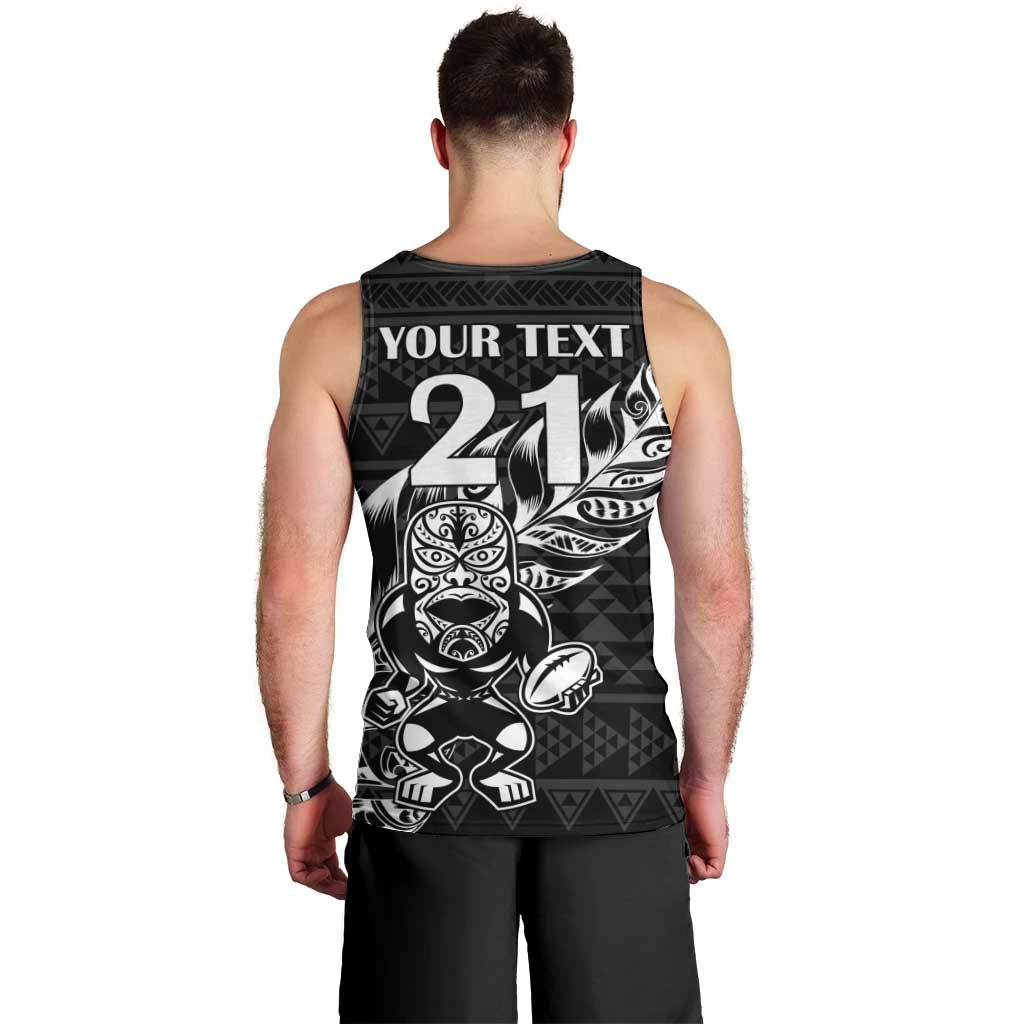 New Zealand Rugby Warrior Custom Men Tank Top Black Fern Taniko Motif LT9 - Polynesian Pride