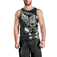 New Zealand Rugby Warrior Custom Men Tank Top Black Fern Taniko Motif LT9 - Polynesian Pride