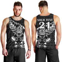 New Zealand Rugby Warrior Custom Men Tank Top Black Fern Taniko Motif LT9 - Polynesian Pride