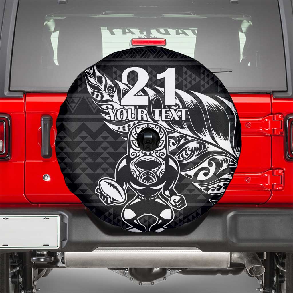 New Zealand Rugby Warrior Custom Spare Tire Cover Black Fern Taniko Motif LT9 - Polynesian Pride