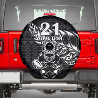 New Zealand Rugby Warrior Custom Spare Tire Cover Black Fern Taniko Motif LT9 - Polynesian Pride