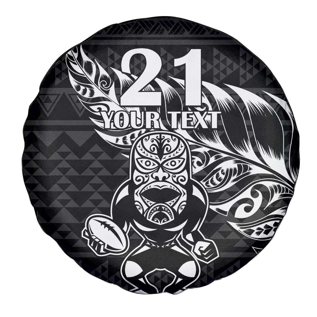 New Zealand Rugby Warrior Custom Spare Tire Cover Black Fern Taniko Motif LT9 - Polynesian Pride