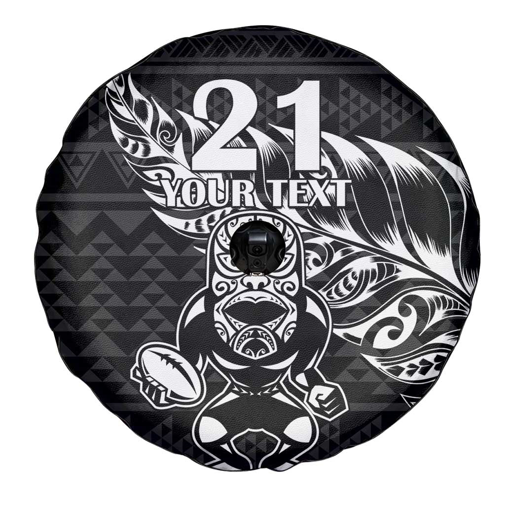 New Zealand Rugby Warrior Custom Spare Tire Cover Black Fern Taniko Motif LT9 - Polynesian Pride