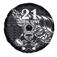 New Zealand Rugby Warrior Custom Spare Tire Cover Black Fern Taniko Motif LT9 - Polynesian Pride