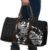 New Zealand Rugby Warrior Custom Travel Bag Black Fern Taniko Motif LT9 - Polynesian Pride