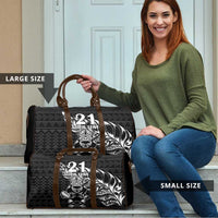 New Zealand Rugby Warrior Custom Travel Bag Black Fern Taniko Motif LT9 - Polynesian Pride