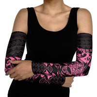 New Zealand Rugby Warrior Custom Arm Sleeves Pink Fern Taniko Motif LT9 - Polynesian Pride