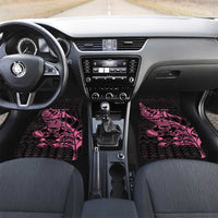 New Zealand Rugby Warrior Custom Car Mats Pink Fern Taniko Motif LT9 Set 2pcs - Front Pink - Polynesian Pride