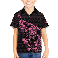 New Zealand Rugby Warrior Custom Hawaiian Shirt Pink Fern Taniko Motif LT9 - Polynesian Pride