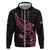 New Zealand Rugby Warrior Custom Hoodie Pink Fern Taniko Motif