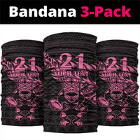 New Zealand Rugby Warrior Custom Neck Gaiter Pink Fern Taniko Motif LT9 package One Size: 25*50cm Pink - Polynesian Pride