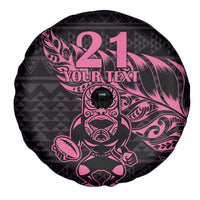 New Zealand Rugby Warrior Custom Spare Tire Cover Pink Fern Taniko Motif LT9 - Polynesian Pride