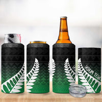 Green Silver Fern Spirit Taniko Tukutuku Personalised 4 in 1 Can Cooler Tumbler LT9 - Polynesian Pride