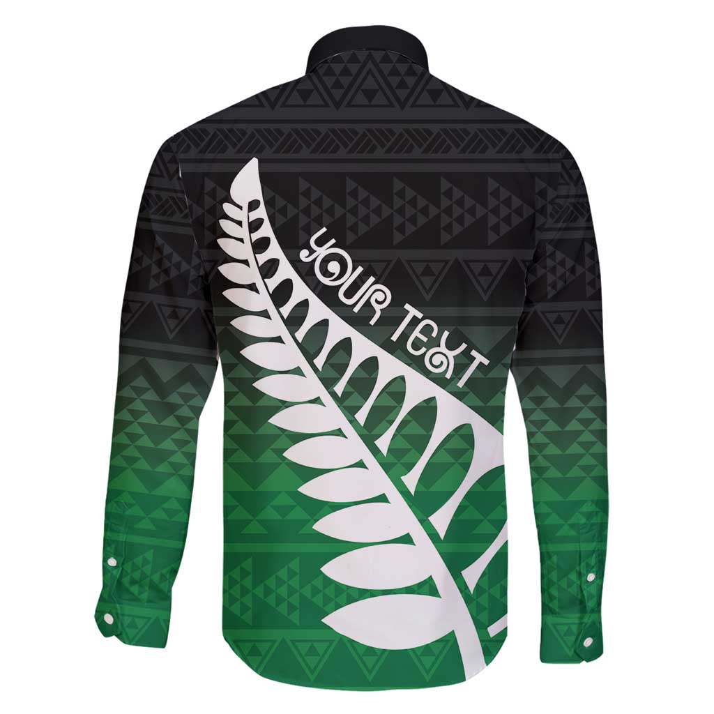 Green Silver Fern Spirit Taniko Tukutuku Personalised Family Matching Off Shoulder Short Dress and Hawaiian Shirt LT9 - Polynesian Pride