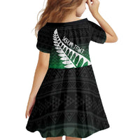 Green Silver Fern Spirit Taniko Tukutuku Personalised Family Matching Summer Maxi Dress and Hawaiian Shirt LT9 - Polynesian Pride