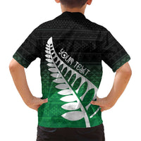Green Silver Fern Spirit Taniko Tukutuku Personalised Family Matching Tank Maxi Dress and Hawaiian Shirt LT9 - Polynesian Pride
