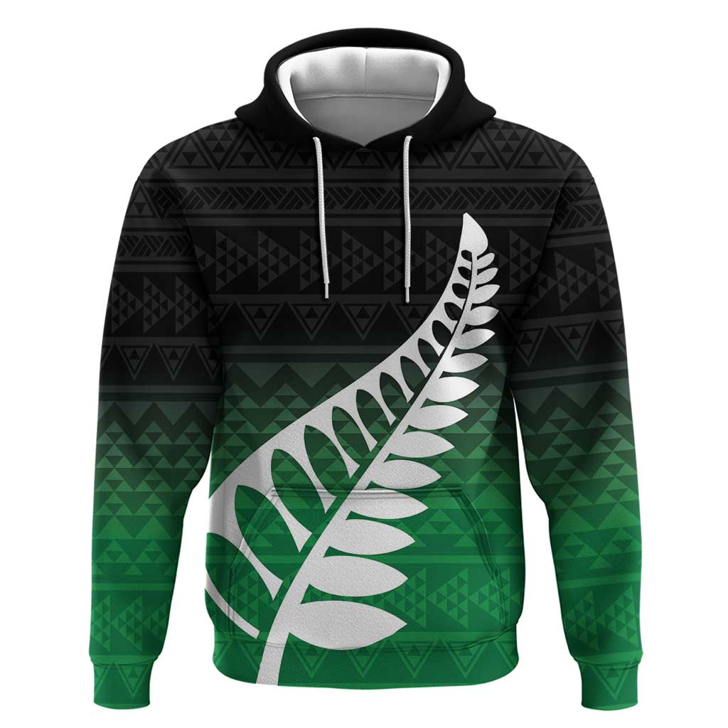 Green Silver Fern Spirit Taniko Tukutuku Personalised Hoodie LT9 Pullover Hoodie Green - Polynesian Pride
